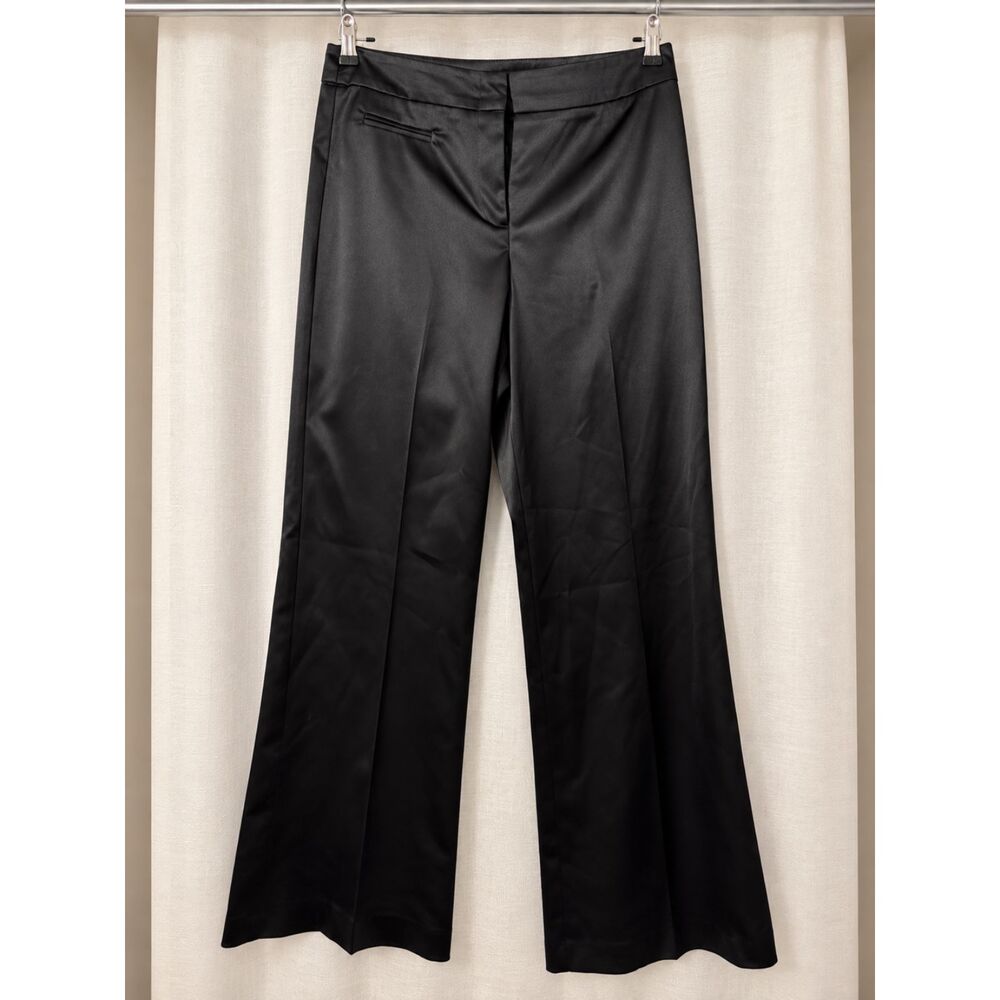 JS Collections Black satin wide-leg trousers